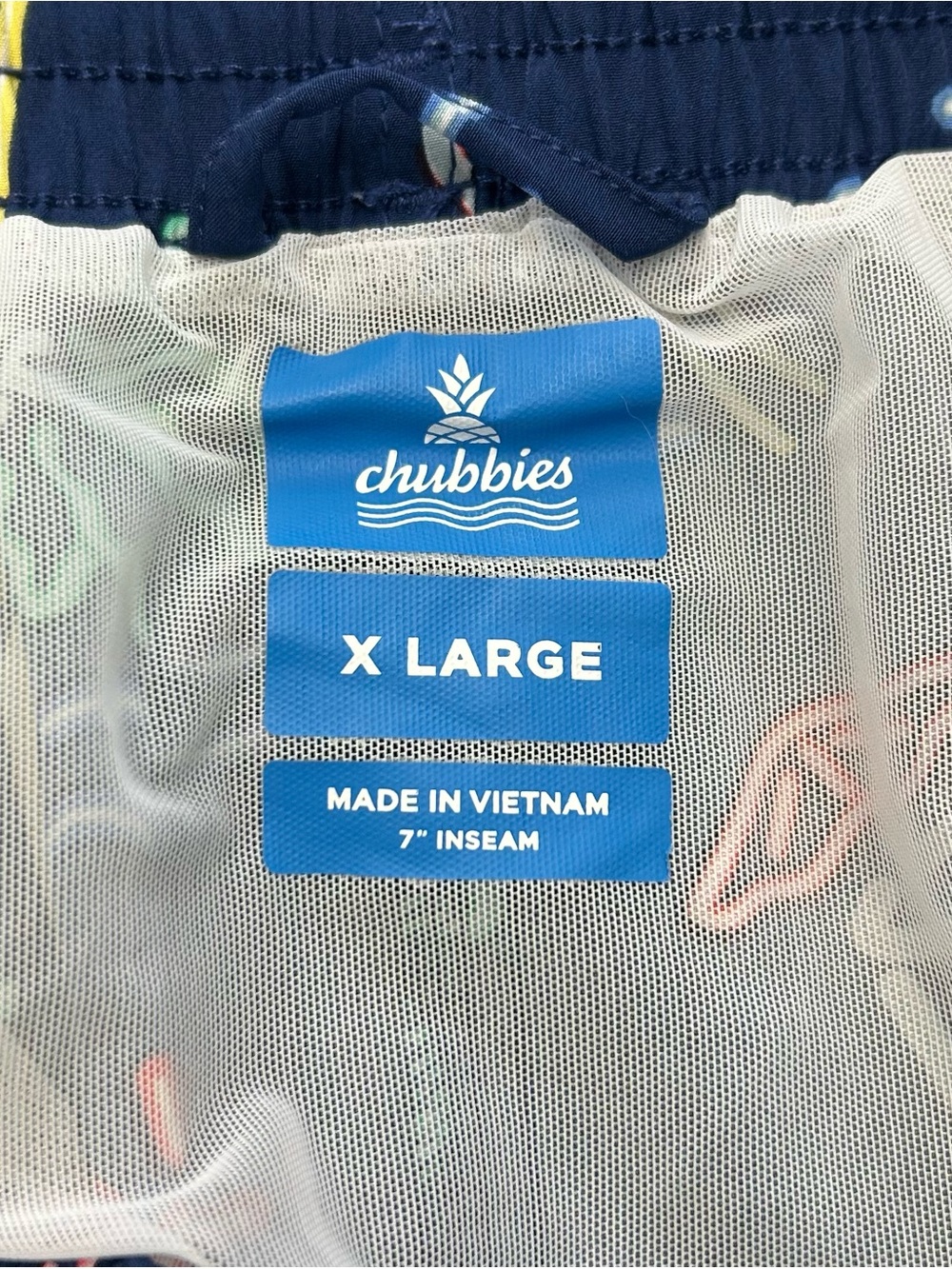 chubbies Navy Neon Tropical Print Swim Trunks - Picture 4 of 4